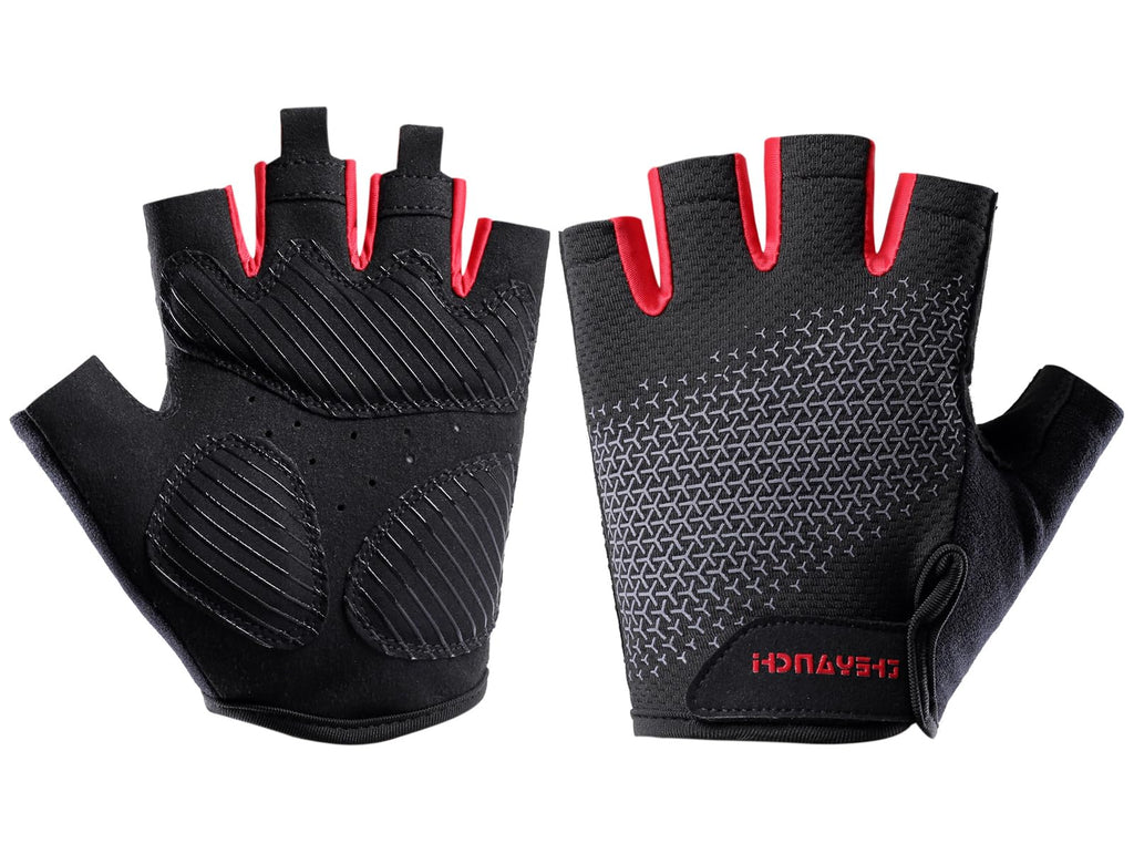 SUJAYU Workout Gloves for Men Women Gym Gloves Weight Lifting Gloves for Men Mens Workout Gloves Women Weight Lifting Gloves (Red X-Large)