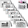 SilTriangle 8 Pcs Workout Cosmetic Bags Workout Gifts Funny Sports Lover Gym Gifts Gym Makeup Bags for Women Body Builder Workout Zipper Pouch Fitness Makeup Bag for Fitness Bodybuilding Lovers